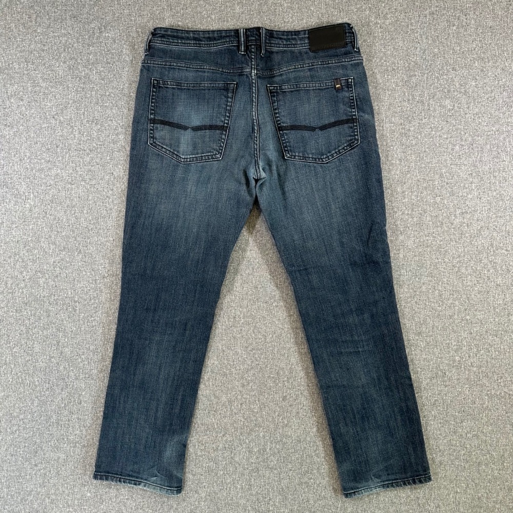 Buffalo David Bitton Jack-X Slim Straight Stretch Jeans Mens 34x30 Dark Wash - Picture 2 of 10
